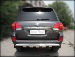Защита заднего бампера 76 мм с накладками для Toyota Land Cruiser 200 № LCN 11.1
