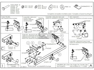 ТСУ Фаркоп оцинкованный Galia шар A для Mitsubishi L200/Fiat Fullback № M120A