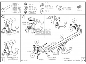 Фаркоп оцинкованный (шар С) для Subaru XV 2017-2022 S144C