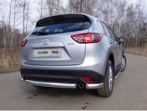 Защита заднего бампера овальная короткая 75х42 мм для Mazda CX-5 № MAZCX515-18