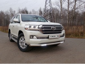 Защита переднего бампера с ДХО 76 мм для Toyota Land Cruiser 200 № TOYLC20015-06